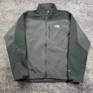 The North Face Apex Jacket Mens Large Gray Black Windbreaker Full Zip Outdoor